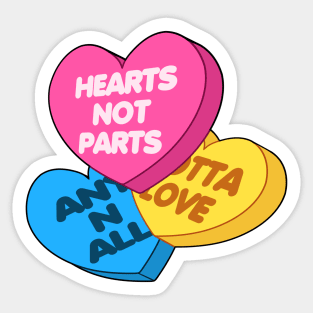 Pan Convo Hearts Sticker